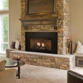 White Mountain Hearth VFPC31IN Innsbrook Ventless Fireplace Insert with Log Set and Banded Brick Liner, 31-Inches