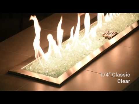 10 lbs of American FireGlass 1/4" Classic Fire Glass Clear