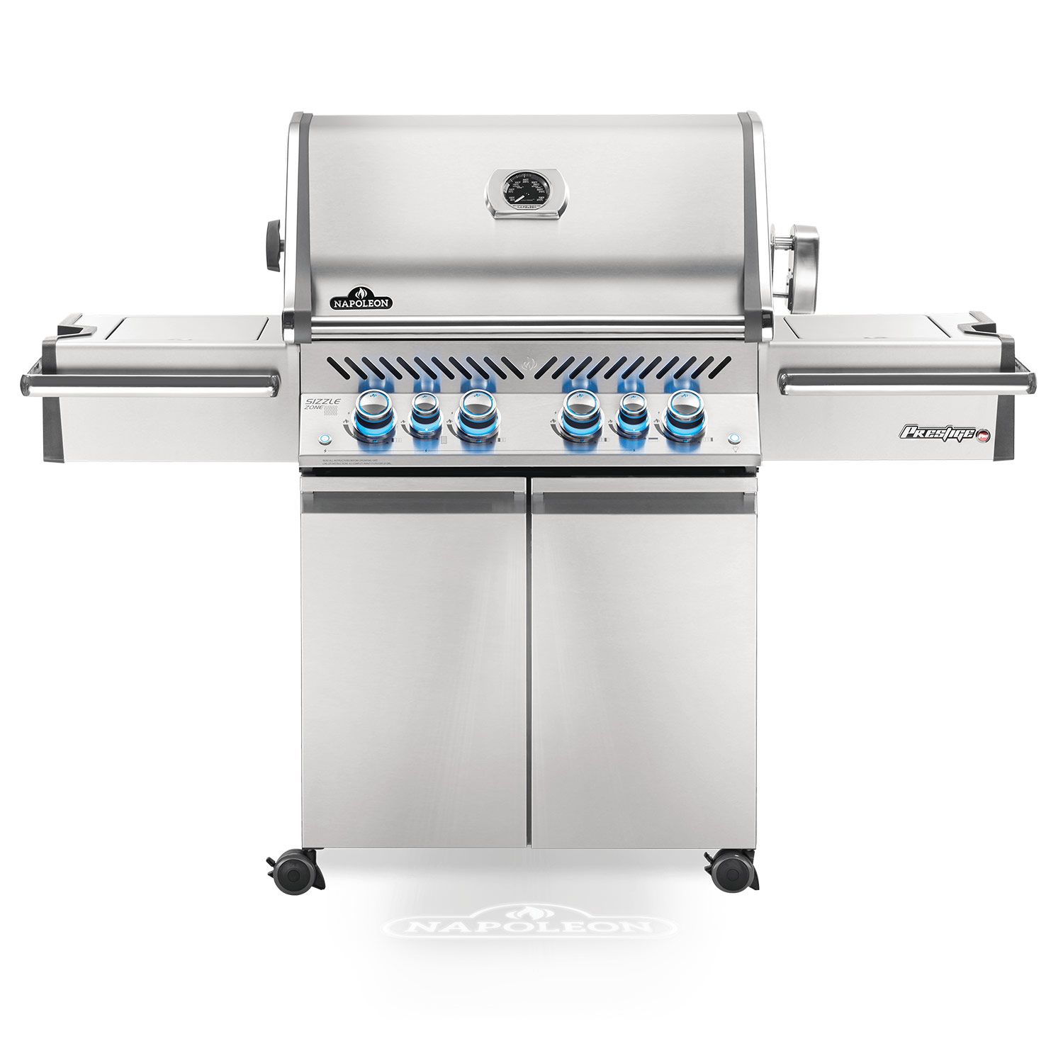 Napoleon PRO500RSIBSS-3 Prestige PRO 500 Gas Grill On Cart with Rotisserie  and Side Burner, 28-Inches